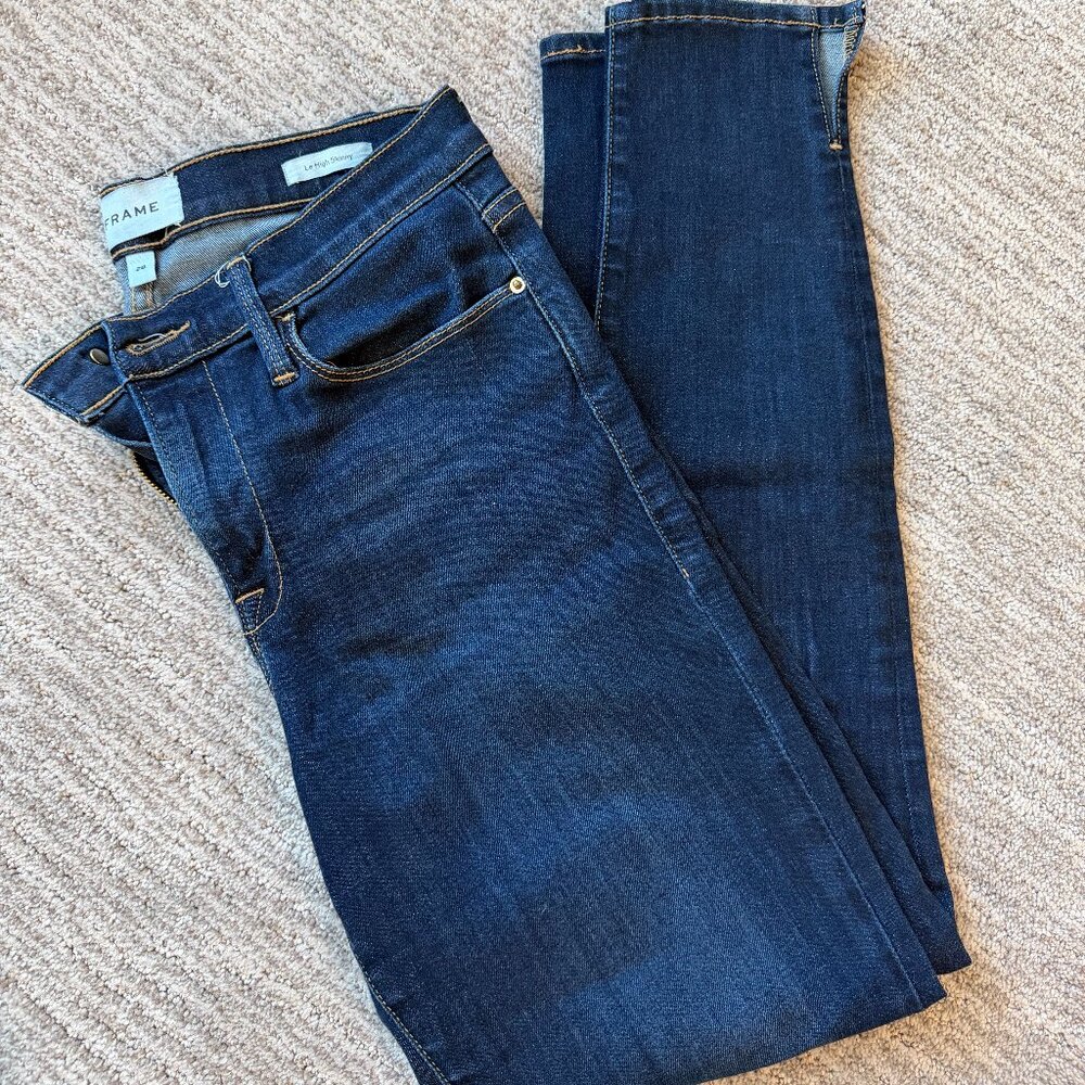 FRAME Le High Skinny Dark Indigo Jeans (28)